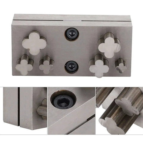 Four Leaf Clover Punch Die Disc Set With Six Steel Hole Punches for Jewelry Making, DIY Metal Crafting, Precision Cutouts