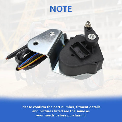 Side view stepper motor assembly with metal bracket, black housing, multicolor wiring, generator replacement