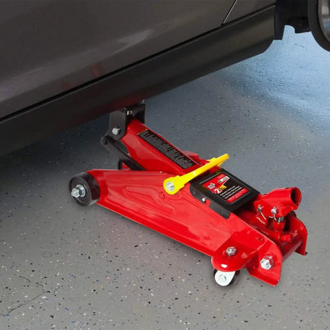 Heavy Duty Hydraulic Floor Jack 2 Ton Trolley Jack With 4000 Lb Capacity, Safety Overload System, Built To Last Durable Steel Construction, Red Finish For Home Garage Or Auto Shop Use