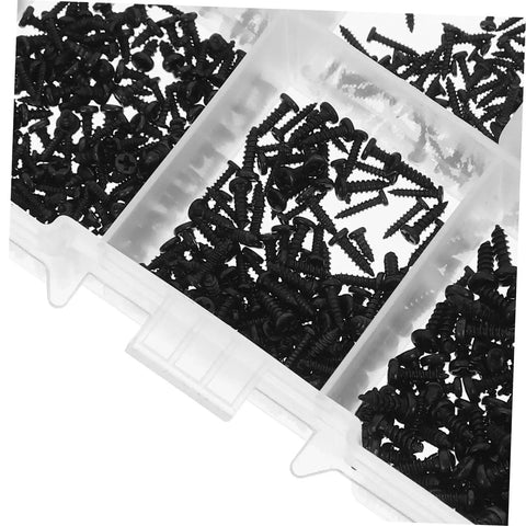 Small Round Head Screws Set 1000 Pcs Miniature Fasteners For Electronics Machinery And Car Models In One Handy Box Durable Carbon Steel