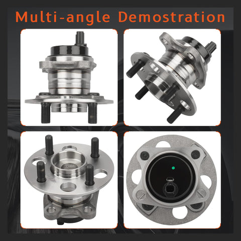 Multi-angle view of Rear Wheel Hub Bearing Assembly with ABS for Toyota Yaris 2007 2016 4 Lug 1 Rear Fitment for Prius C 2012 2016