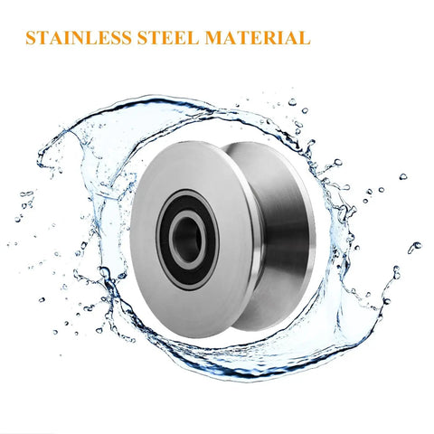 3 Inch Stainless Steel V Groove Wheel For Sliding Gate Replacement Heavy Duty Roller with water splash effect