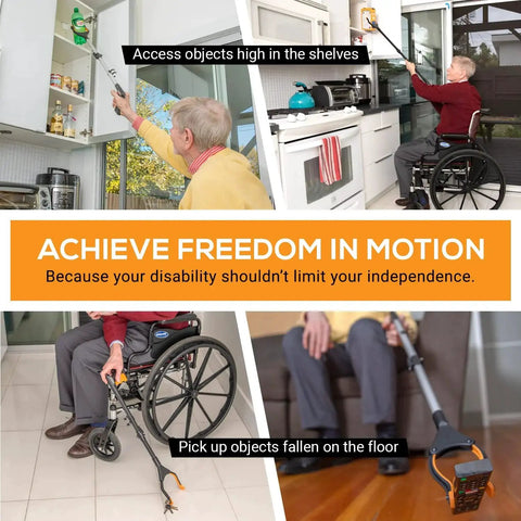 36 Inch Folding Reacher With Magnetic Tips And 360 Degree Rotating Jaw For Seniors And Disabled EZPIK Pro Heavy Duty Grabber Tool
