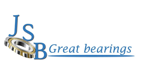 JSB Great Bearings logo with ball bearing graphic, text in blue.