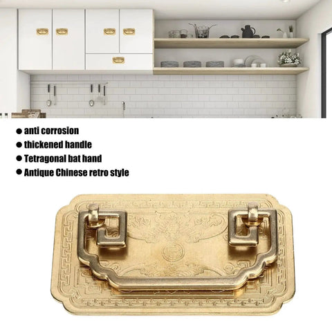 Vintage Brass Drawer Pulls Handles Set For Cabinets Dressers Nightstands And Closets with thickened bar and classic era design
