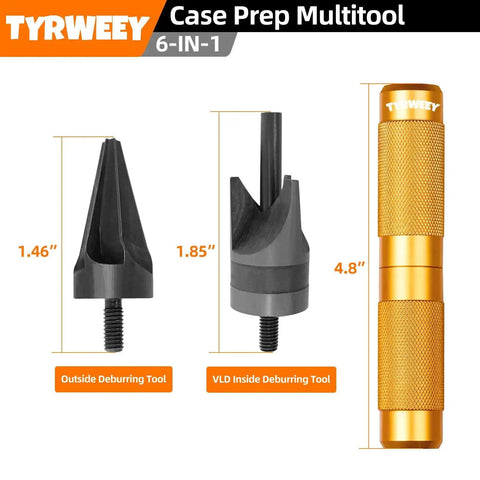 Case Prep Multitool For Reloading TYRWEEY Case Chamfer Deburring Tools With Double Ended Storage Handle, Outside and Inside Deburring Tool