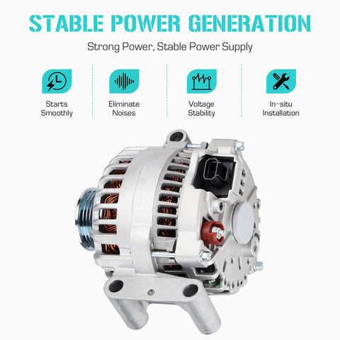 3.0L V6 SUV Alternator Replacement For 2001 2002 2003 2004 Escape And Tribute, Fits 3.0L Models, OE style, front view