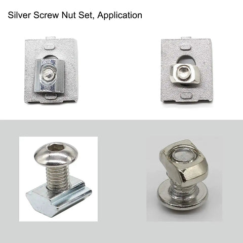 All In One Aluminum Extrusion Hardware Kit With 200Pcs M5 T Slot Nuts Bolts And Screws for 20x20 2020 2040 Profiles close-up view