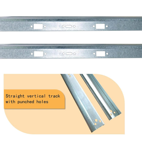 Vertical Garage Door Track Replacement Kit For 8Ft Doors Left And Right Side Rails For Residential And Light Commercial Use 88 Inch Rails