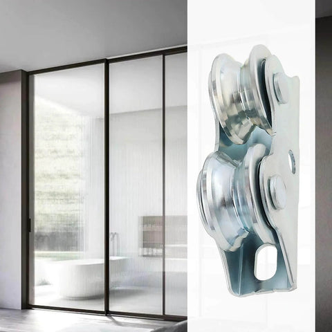 Heavy Duty V Groove Sliding Gate Wheel With Bracket Double Bearing Caster for Rolling Doors and Gates in galvanized steel