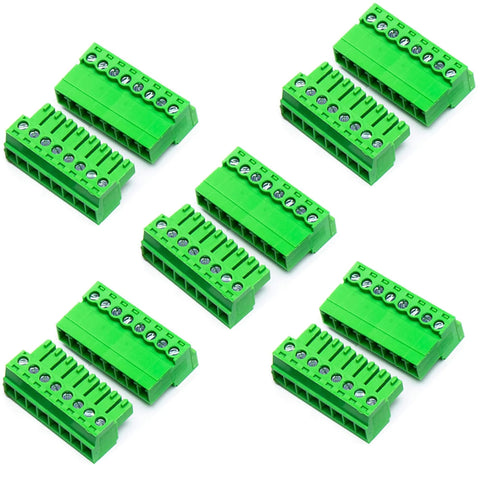 8 Pin 3.81mm Pitch Screw Terminal Block Connector Plug And Play Quick Connector For 28 16 AWG Wire PA6 Housing 300V 8A Rating