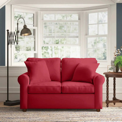 Red sofa with 2 Inch Wood Furniture Feet Set Of 4 With Pre Drilled M8 Bolts Not Adjustable Short Solid Hardwood Replacement Legs