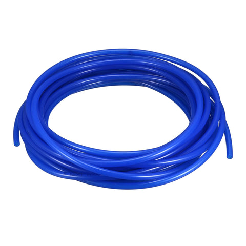 Pneumatic air tubing, blue PU polyurethane hose, 6mm OD x 4mm ID, 9m length