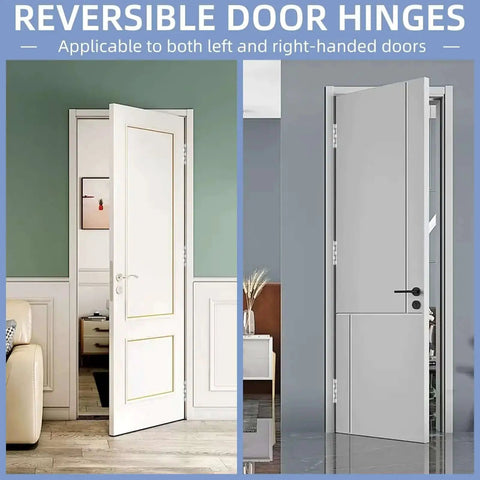 Heavy Duty Stainless Steel Door Hinges Set 6 Pack, 4 By 4 Inch Brushed Nickel Ball Bearing Hinges With Non-Removable Pin installed on doors