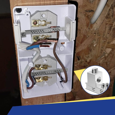 Two Set Ground Bar Kit With Ten Terminal Positions And Aluminum Ground Lug Bar For Electrical Connections, Heavy Duty Grounding Lugs installed in panel