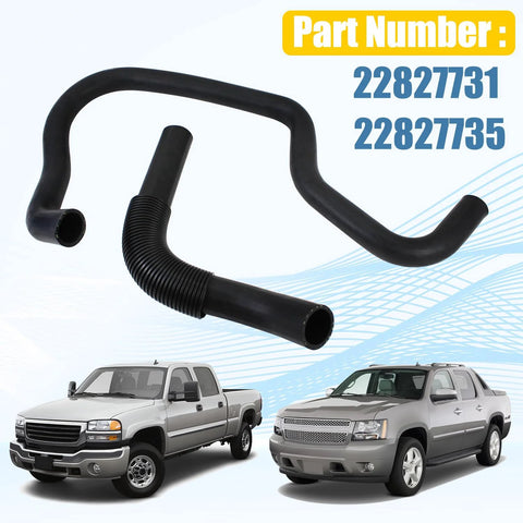 Cool Star radiator coolant hose kit for 2007–2014 GM trucks; two black hoses (upper and lower)