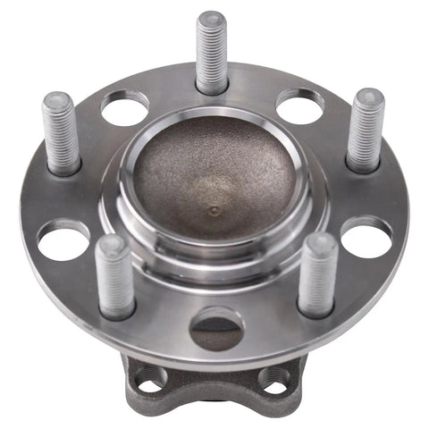 Front view of Rear Wheel Bearing And Hub Assembly Fits 2008 2009 Mitsubishi Lancer With Rear Disc Brakes Also Fits 2010 2015 2016 2017 FWD Models And 2011 2012 Outlander Sport Replacement Kit Direct Fit DIY Friendly