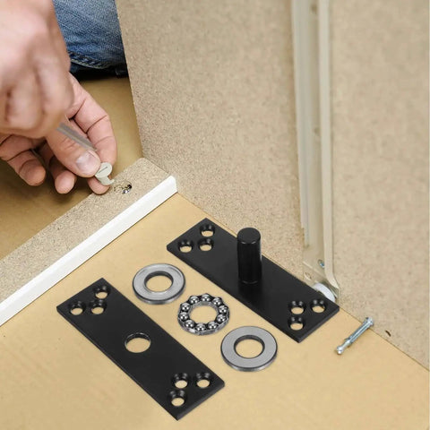 Heavy Duty Concealed Stainless Steel 360 Degree Pivot Door Hinge For Wood Cabinets And Furniture Hidden Hardware with installation