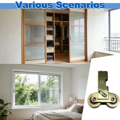 2-Pack 1-1/4 Inch Sliding Door Rollers Replacement With Steel Ball Bearing Tandem Wheels in closet and window settings