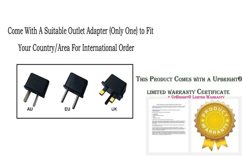 Power adapters for AU, EU, UK; warranty certificate displayed with AC DC Power Adapter For ProForm Sport RL Folding Smart Rower With iFit ICON Gym Compatibility.