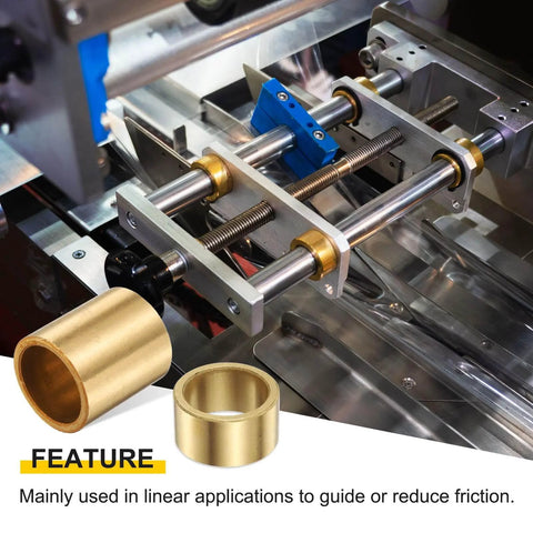 Three Pack Sleeve Bearings With 28Mm Bore 35Mm Outer Diameter And 25Mm Length Self Lubricating Sintered Bronze Bushings installed in machinery