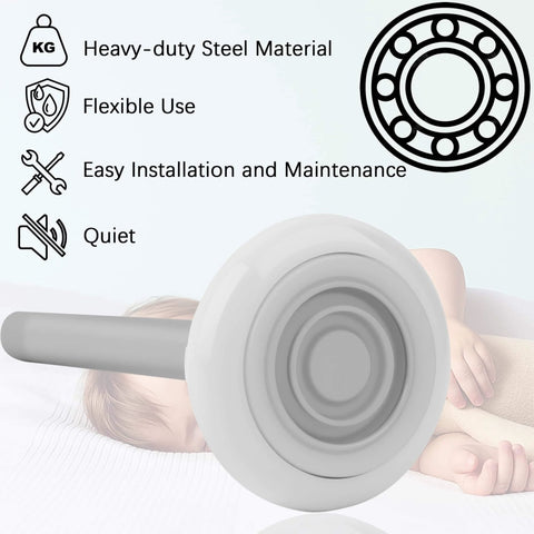 10 Pack 4 Inch Stem 2 Inch White Nylon Garage Door Roller With Protective Sealed Cap Dustproof Ultra Quiet Long Lasting