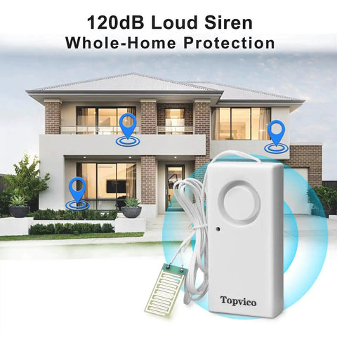 Water Leak Alarm Sensor Kit For Home Basements And RVs With 120dB Loud Battery Operated Alarm Sump Pump Overflow Moisture Floor Sensor Flood Detection In A 2 Pack For Quick Alerts Neighbors Can Hear And Prevent Flood Damage
