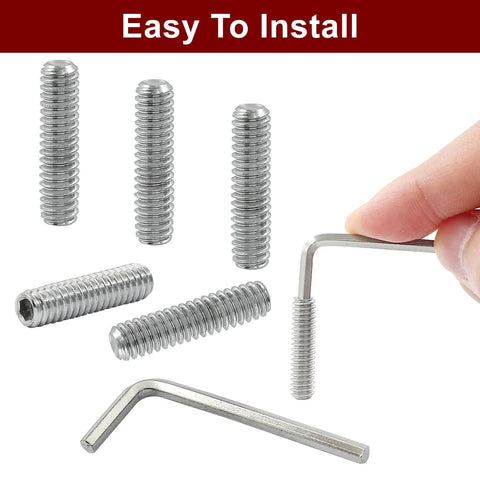 25 Pack One Quarter Twenty Hex Socket Set Screws One Inch 304 Stainless Cup Point Grub Screws Internal Hex Drive Headless
