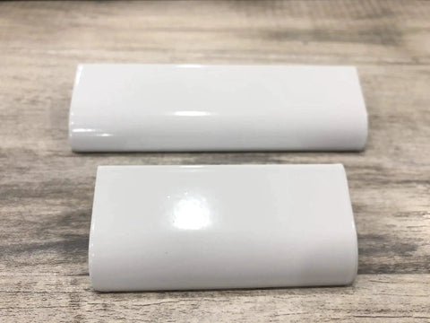 Six Pack White Arc Surface Drawer Pulls For Furniture Cabinets Edge Mount Hidden Cabinet Handles with smooth finish