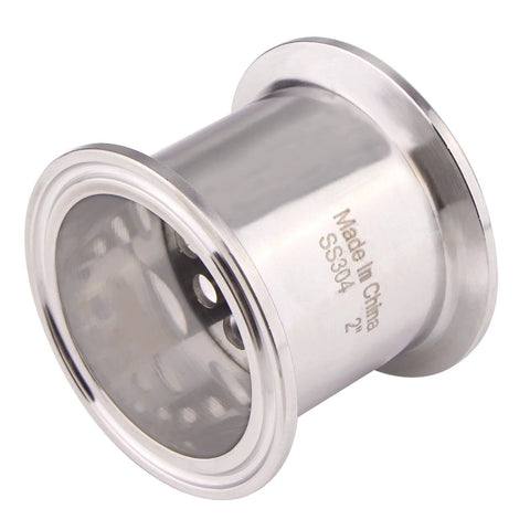 2-inch stainless steel tri-clamp filter plate (SS304) with flange, front view.
