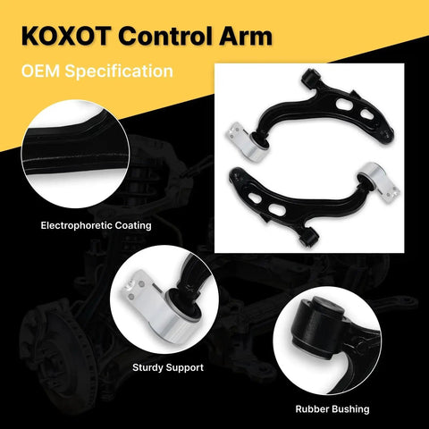 2Pc Front Lower Control Arm With Ball Joint Kit K622916 K622917 For Ford Taurus 2013-2019, Flex, Lincoln MKS, MKT Replacement