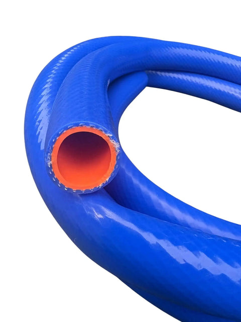 Three Eighths Of An Inch Silicone Heater Hose Ten Foot Roll Built Tough For Auto And Industrial Use High Temperature Flexible Durable Blue And Orange Hose For Hot And Coolant Air Lines