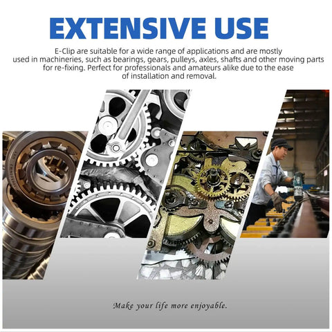 211 Piece E Clip Retaining Ring Set With 14 Sizes 65Mn Steel Heat Treated External Circlips With Tweezers For Gears Machinery Automotive