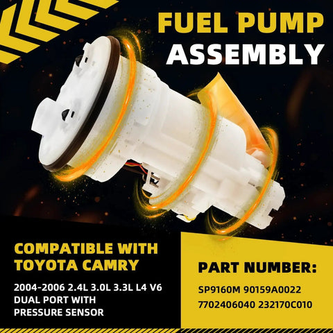 Electric Fuel Pump Module Assembly For Toyota Camry 2004 2005 2006 2.4L 3.0L 3.3L L4 V6 Dual Port With Pressure Sensor Replacement