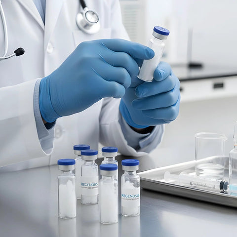 12-pack 5ml glass vials with blue flip-top caps for empty liquid sample storage