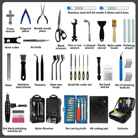 212 Piece 3D Printer Tool Kit With Deburring Tools And Accessories For Easy Disassembly, Cleaning, And Precision Machining
