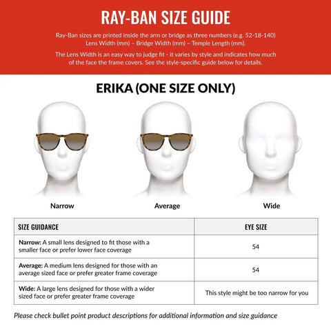 Size guide for Erika Oversized Round Sunglasses For Men And Women With Rubber Havana Frames And Clear Blue Light Filter Prescription Ready Lenses 100 Percent UV Protection 54 Millimeter Wide Fit Trendy Unisex Sunnies, featuring narrow, average, and wide face fit illustrations.