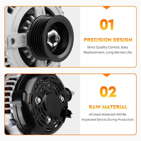 130 Amp Drop In Alternator For Jeep Liberty 3.7L V6 2010 2011 2012 And Dodge Nitro 2011 Direct Replacement with precision design and quality materials.