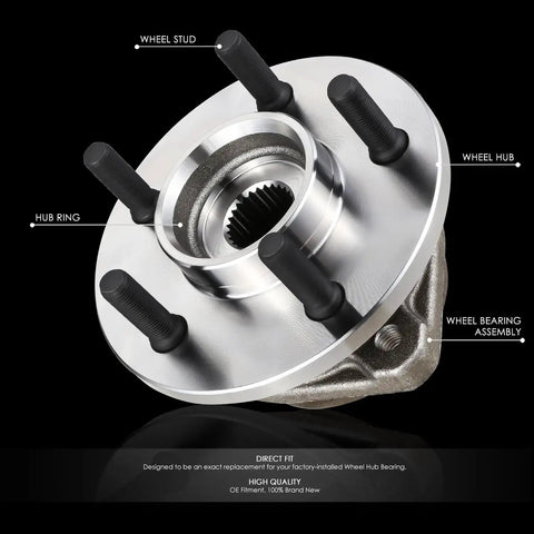 Close-up of 78mm Full Cast Rotor Front Wheel Bearing Hub Assembly Direct-Fit For Jeep Cherokee 1999-2001 And Jeep Wrangler 1999-2006
