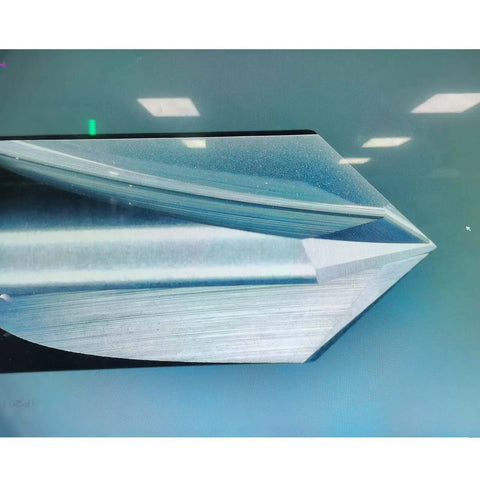 Close-up of Versatile Chamfer End Mill for Alloy Steel and Hardened Steel, Carving and Drilling, 4 Flute, V Groove 90 Degree Bit