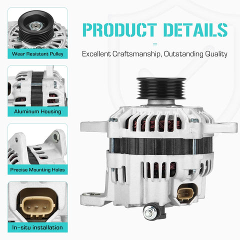 3.0L V6 Alternator For Outback 2006 2009 Legacy 2008 2009 B9 Tribeca 2006 2007 12V 110 Amp Replacement front view