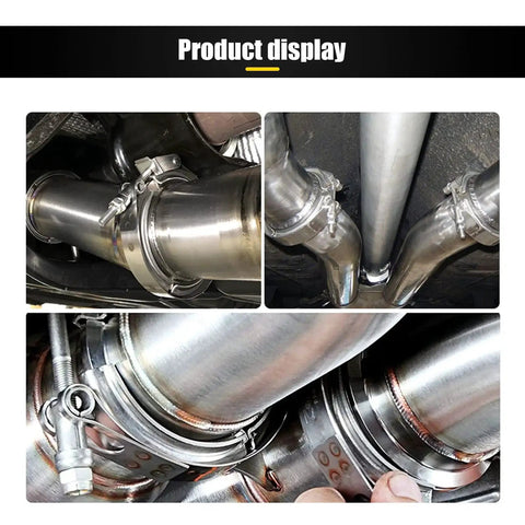 Stainless Steel Exhaust Clamp Kit Two Point Five Inch V Band Clamp With Male Female Flange Clips for Turbo Pipe Performance System