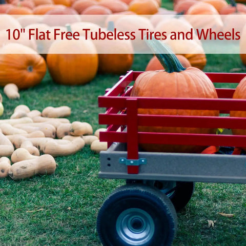10 Inch Solid PU Tire And Wheel Replacement For Garden Carts Hand Trucks And Wheelbarrows 10x3.50-4 in pumpkin patch