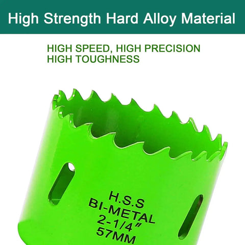 Bi-Metal Hole Saw Kit 22-Piece Set For Metal Wood PVC In Case With 12 Blades From 3/4 To 2-1/2 Inches, 2 Mandrels, 2 Hex Keys, 1 Adapter