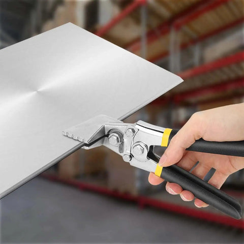 3 Inch Hand Seamer Sheet Metal Tool with Offset Handles, Pro Grade Carbon Steel Straight Jaw for Bending and Seaming Metal
