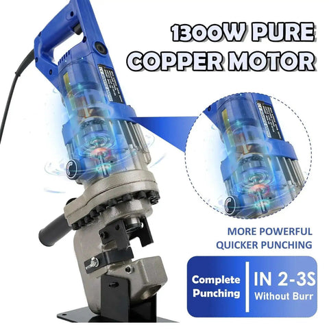 Beast 1300W Electric Hydraulic Hole Puncher with 10 Ton punch, featuring a copper motor for steel, aluminum, and copper.