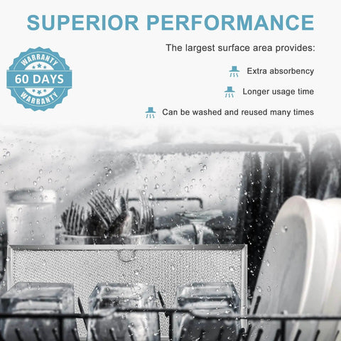 JennAir Downdraft Range Hood Grease Filter 71002111 Aluminum Mesh Replacement in dishwasher, superior performance badge
