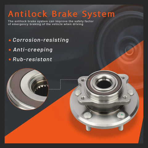 Front Wheel Hub And Bearing Assembly Pair With ABS For Dodge Journey 2009 2015 And Ram Promaster 1500 2500 3500 2014 showing antilock brake system features