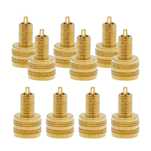 10 Pack Large Bore Tire Valve Adapters External Valve Stem Reducers 22 mm Length Gold Color Built To Last Tire Valve Connector