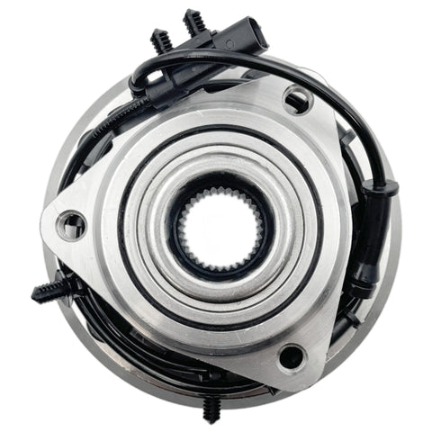 Top view of Front Wheel Bearing And Hub Assembly For Wrangler 2011 2012 2013 2014 2015 2016 2017 2018 4WD 5 Lug With ABS Direct Fit OE Quality Replacement Hub Kit Fits JK Models